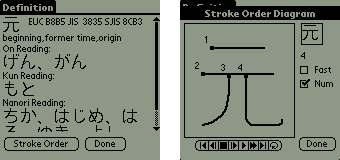 Kanji Information screen & Taka
          screen